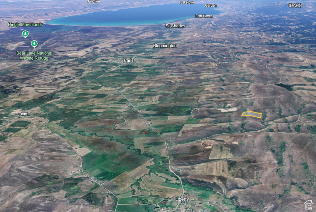 Aerial overview of property's location