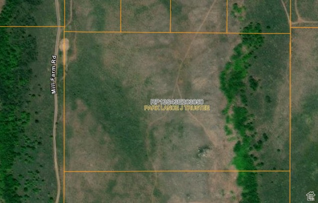 Aerial overview of property's location featuring property boundaries highlighted