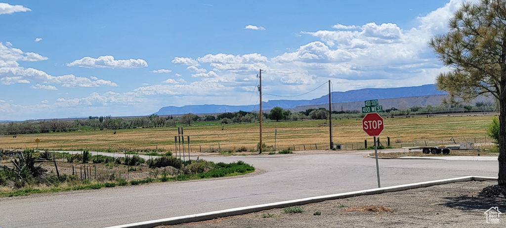 View of mountain background with rural landscape