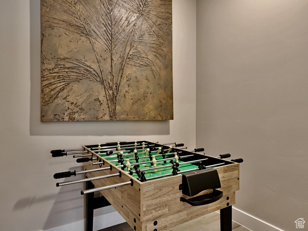 Game room with baseboards
