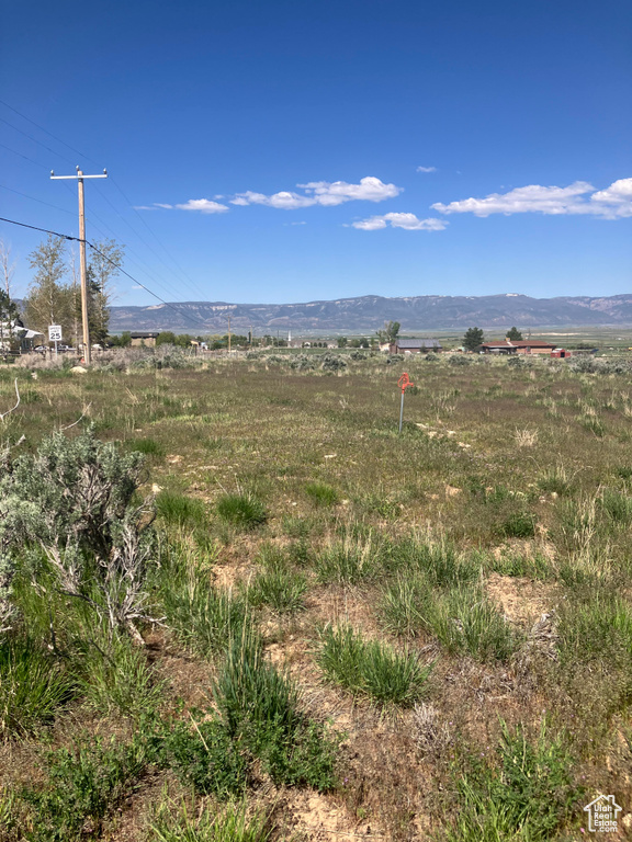 View of mountain background with rural landscape