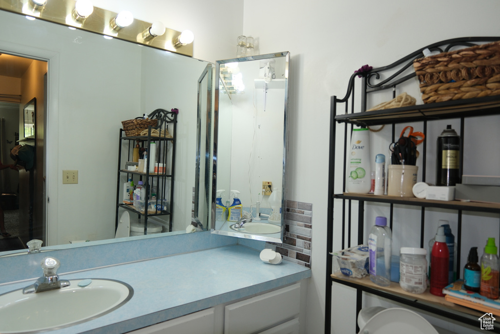 Bathroom featuring vanity