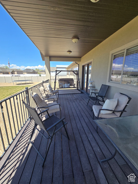 View of wooden terrace