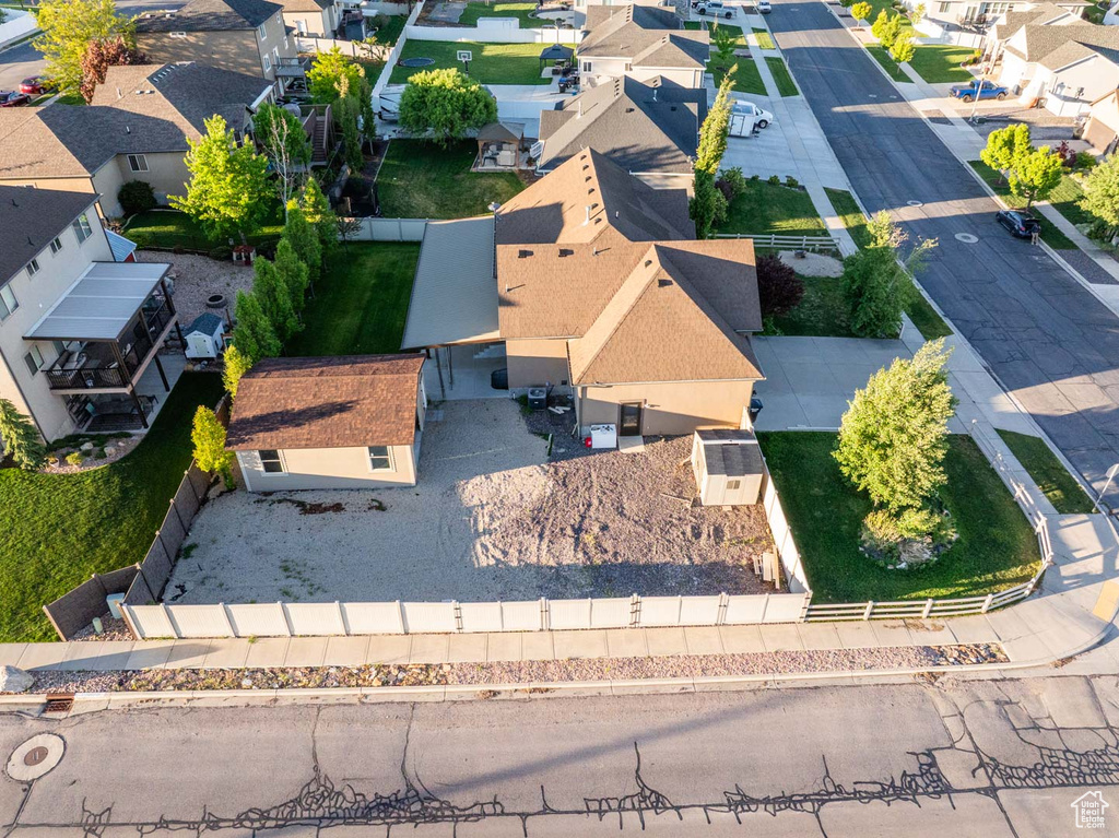 Aerial view of residential area