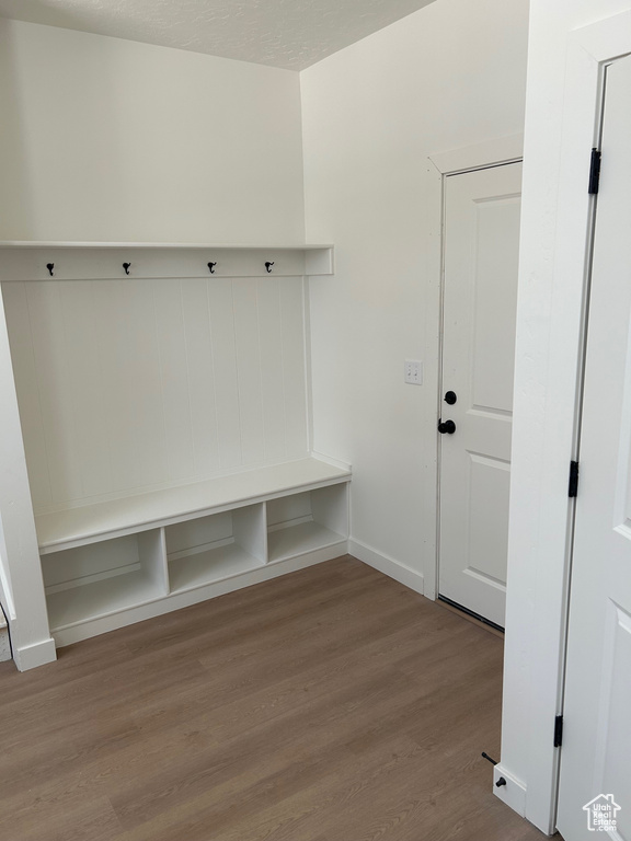 Mudroom with wood finished floors