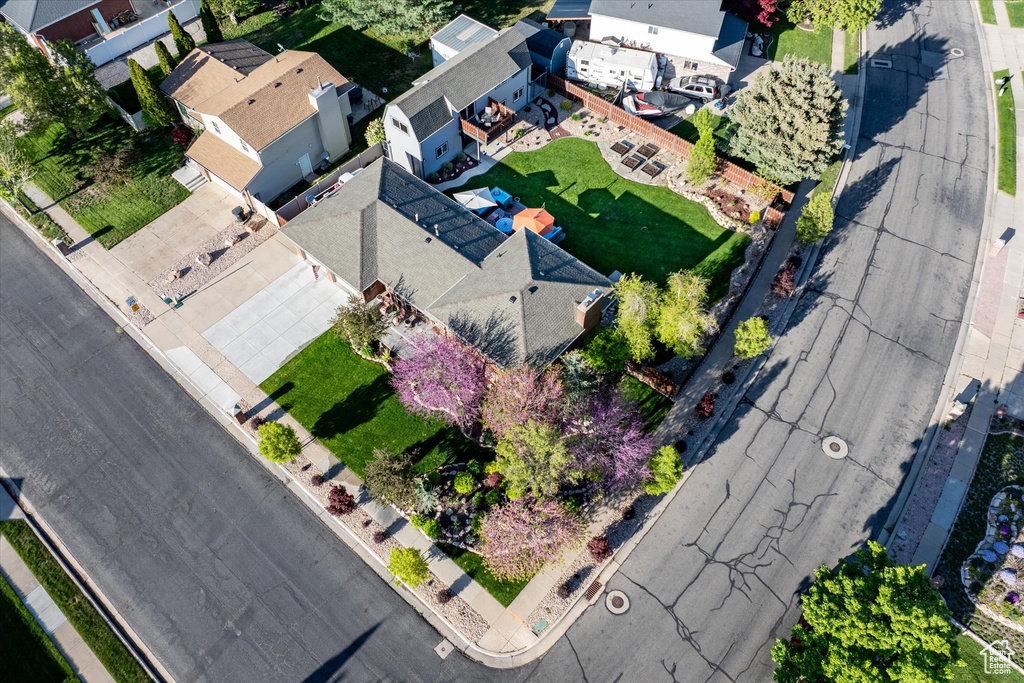 Aerial view of residential area