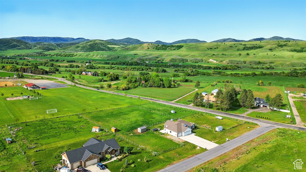 View of rural area with a mountainous background