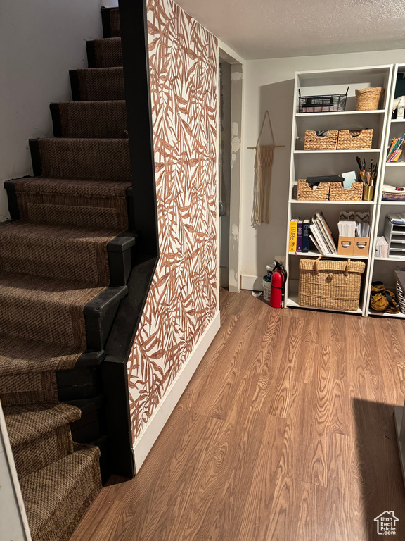 Stairs with wood finished floors