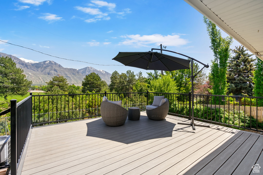 Deck with a mountain view