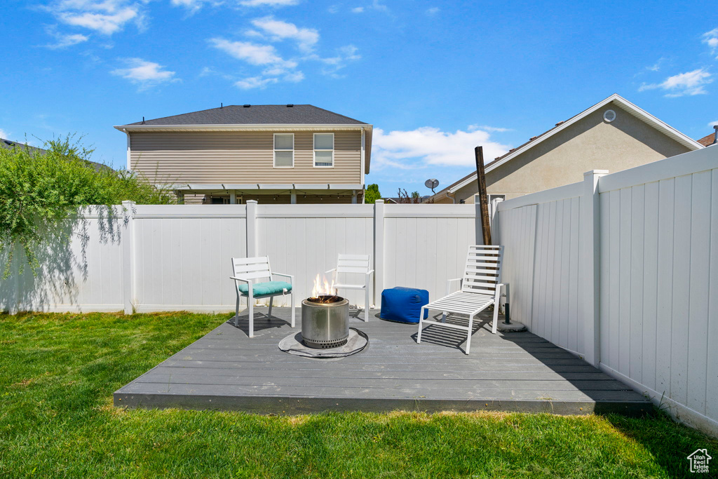 View of wooden deck