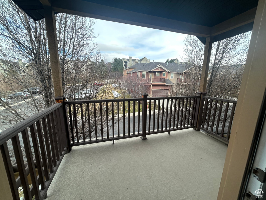 Balcony featuring a residential view