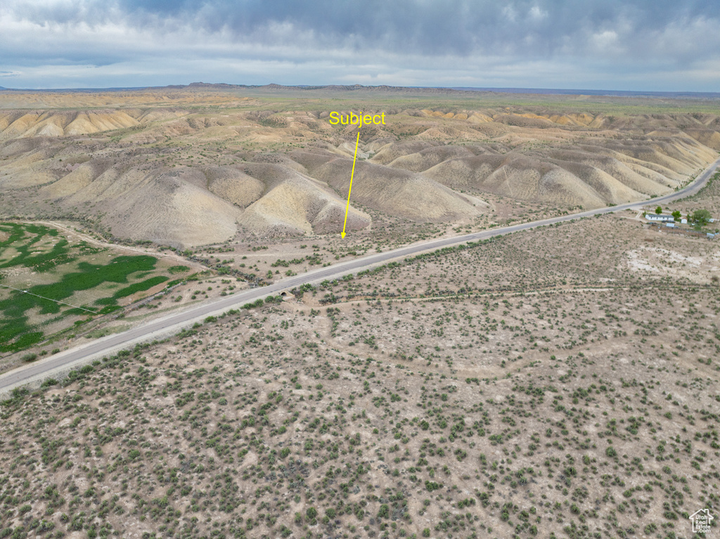 Overview of rural landscape with property boundaries highlighted