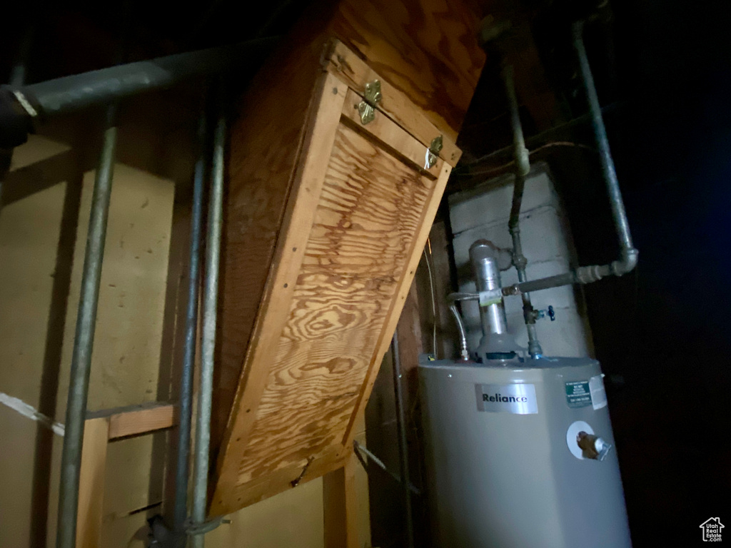 Utility room with gas water heater