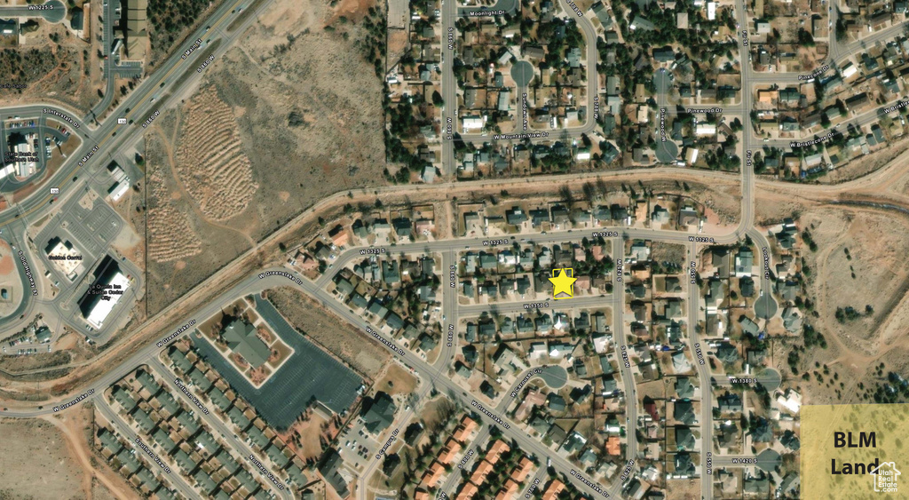 Aerial map of property and surrounding area