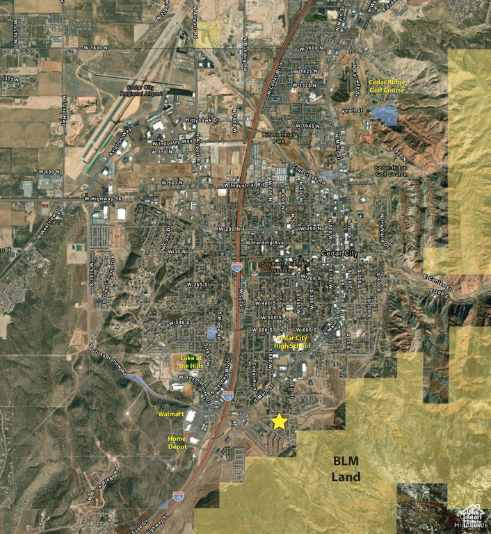 Aerial view of property's location