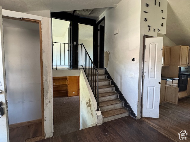 Stairs with wood finished floors