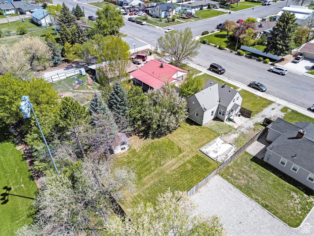 Aerial perspective of suburban area