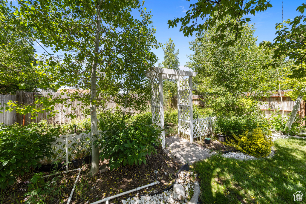 View of yard with fence