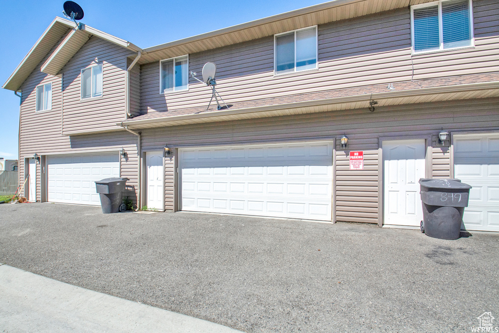 Garage with driveway