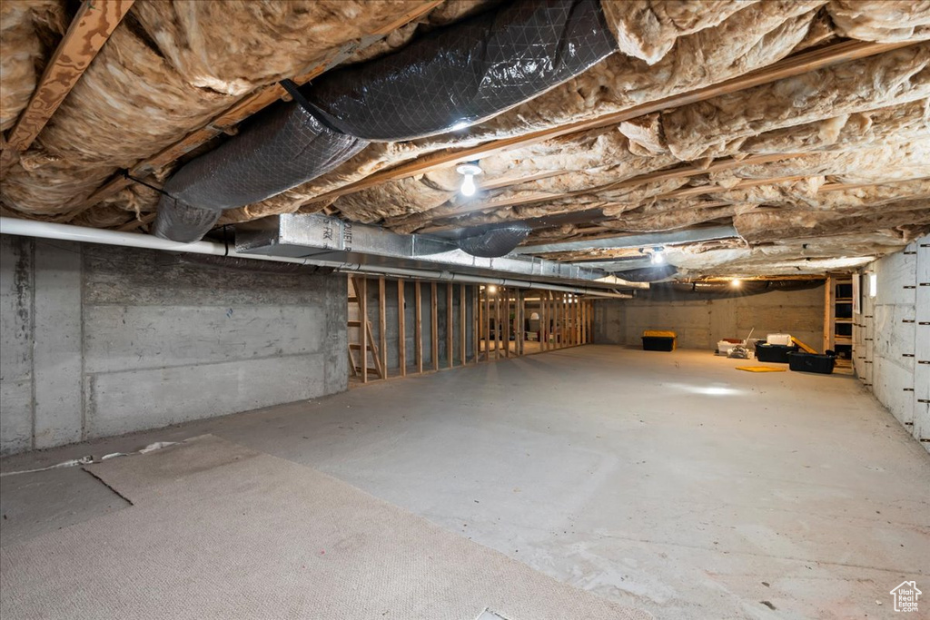 View of unfinished basement