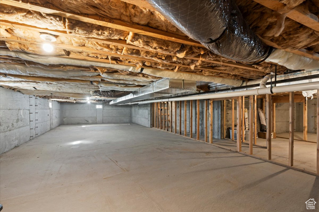 View of unfinished below grade area