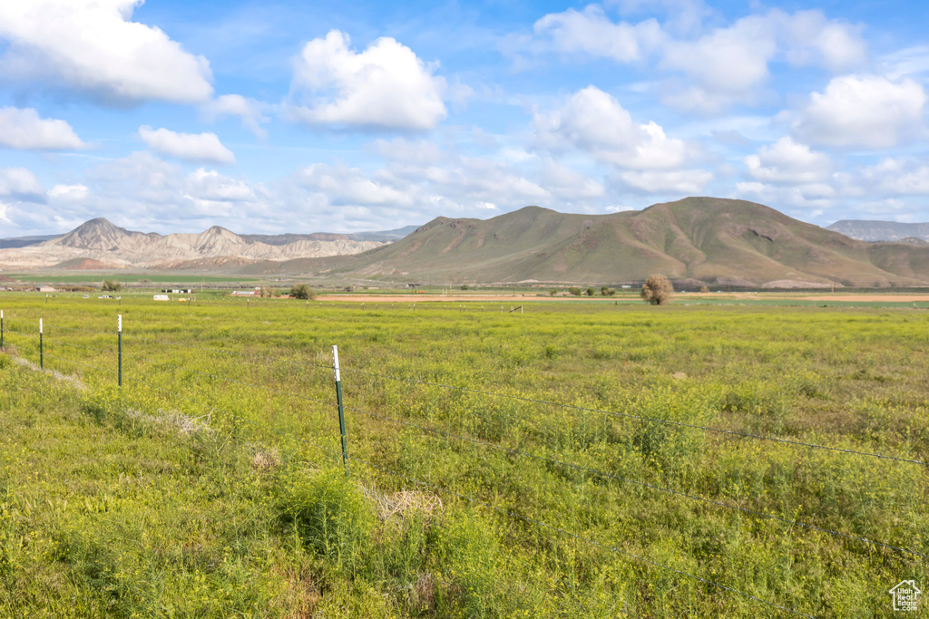 Mountain view with rural landscape