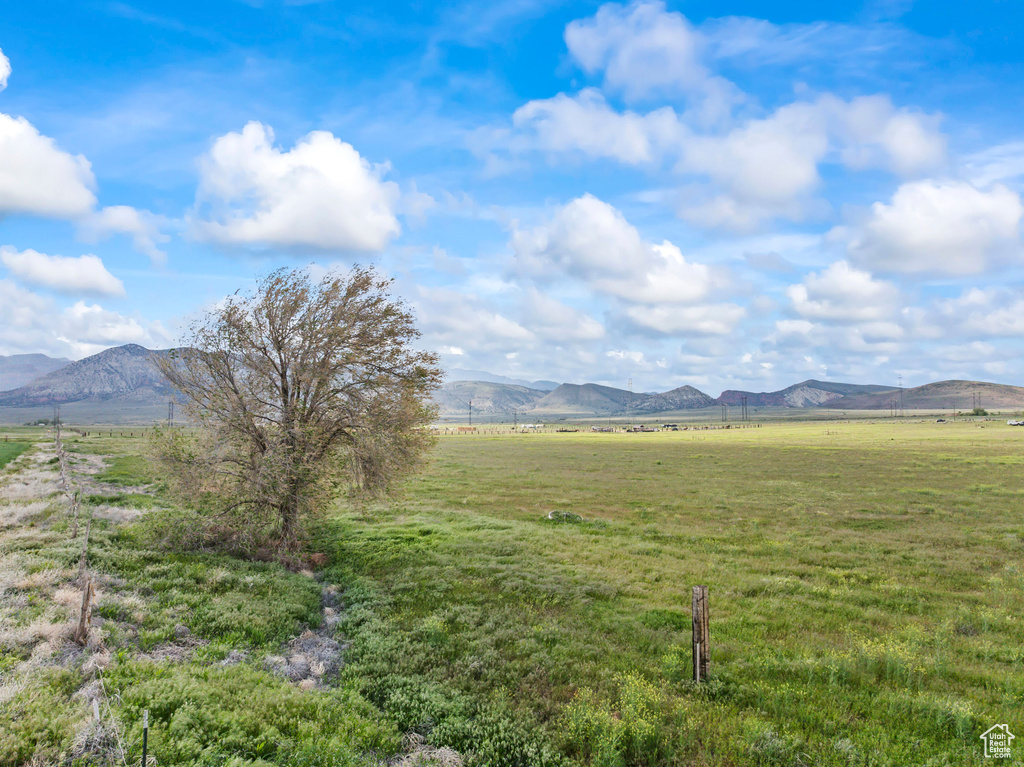 View of mountain background featuring rural landscape
