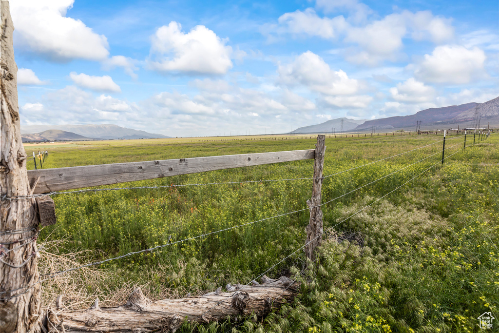 Mountain view with rural landscape