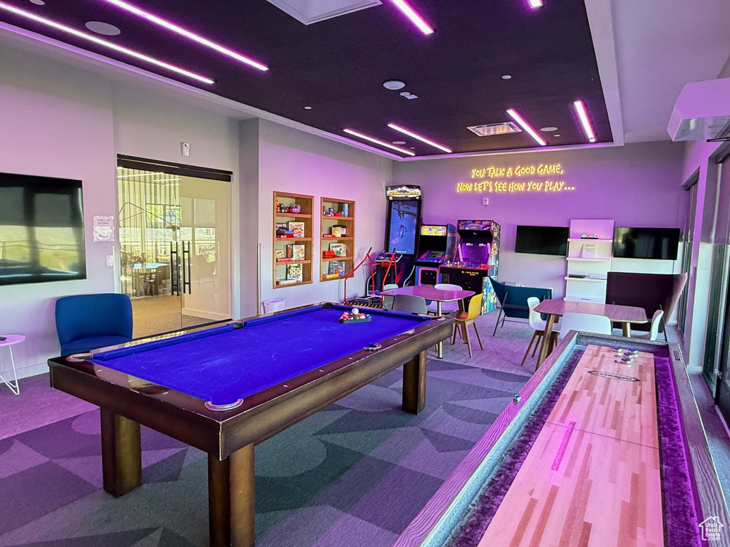 Game room featuring billiards