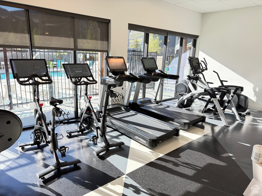 View of workout area