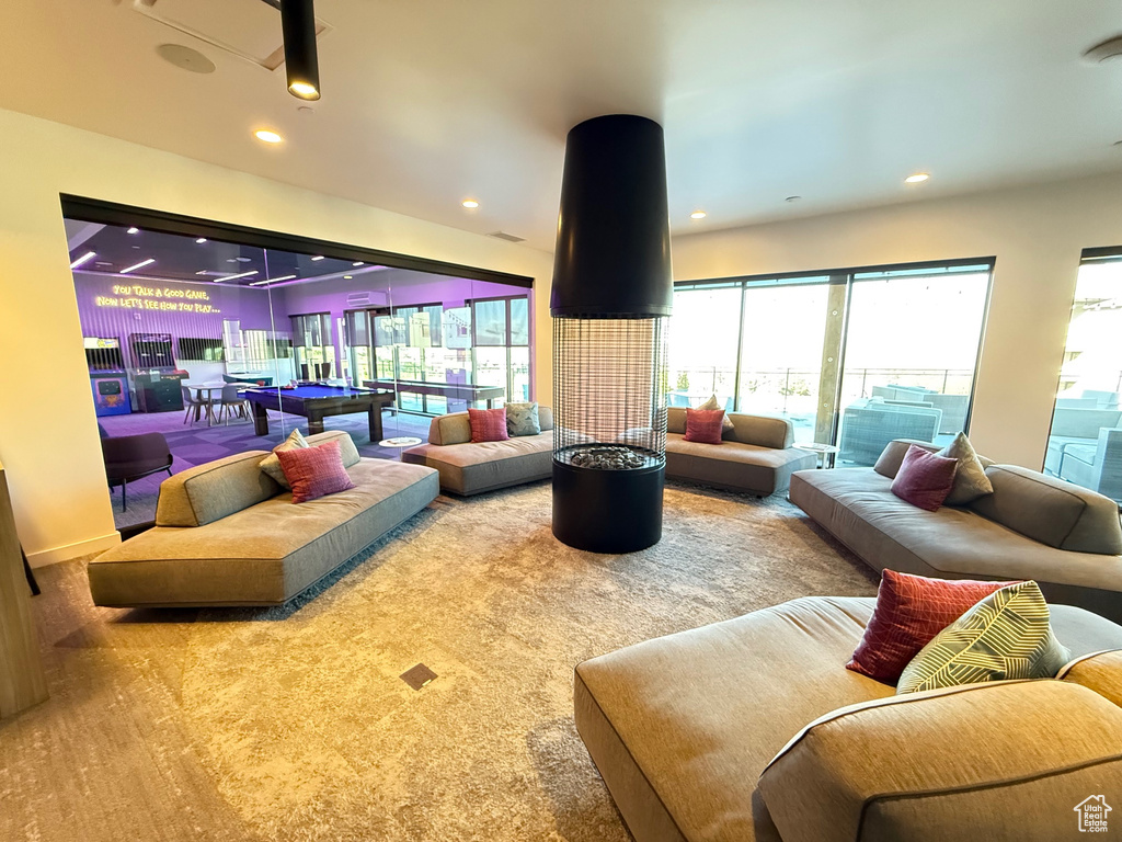 Lobby with recessed lighting