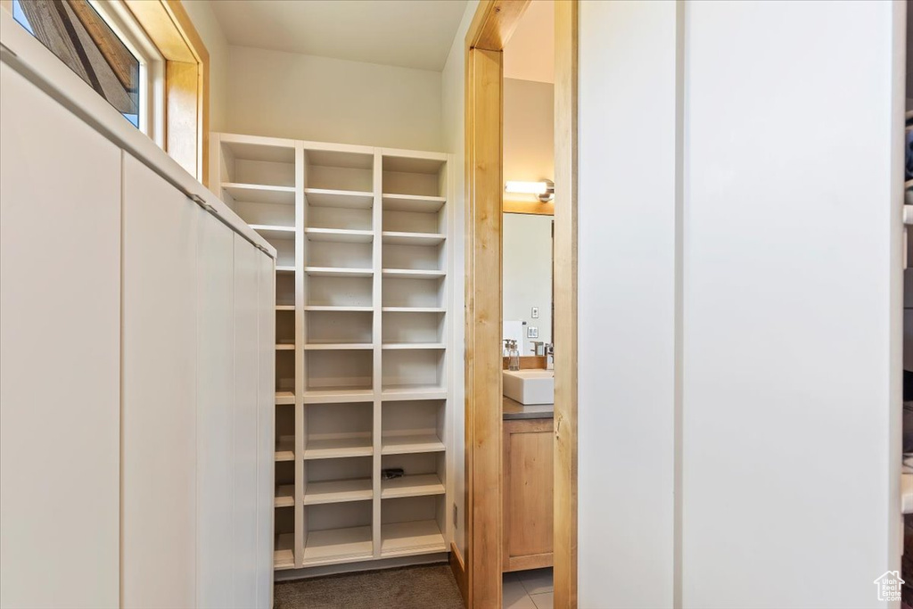 View of walk in closet