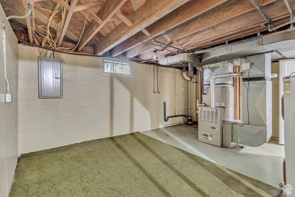 Below grade area with electric panel