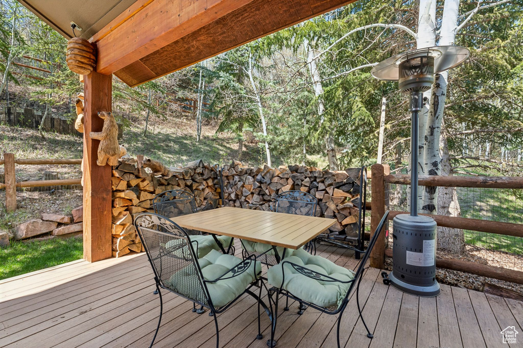 Deck featuring outdoor dining area