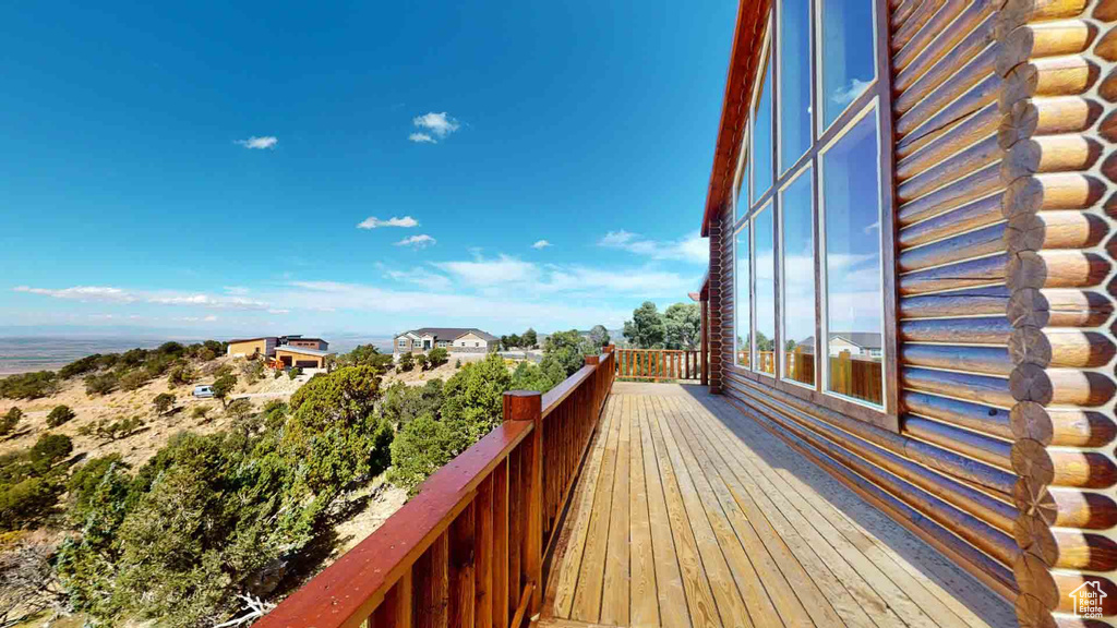 View of wooden deck