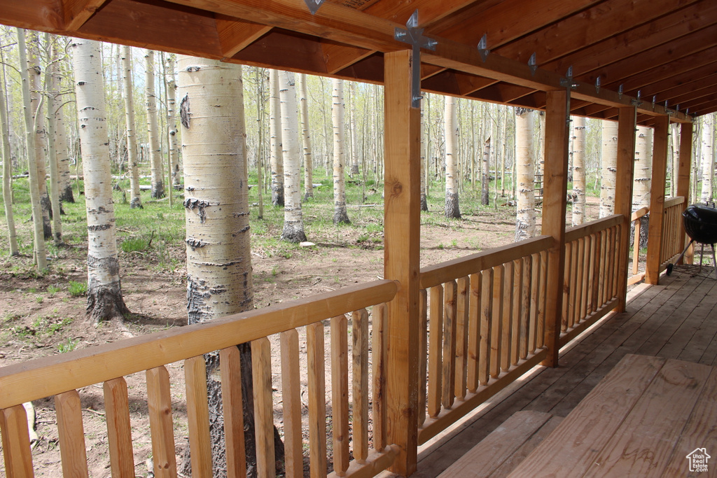 View of wooden deck
