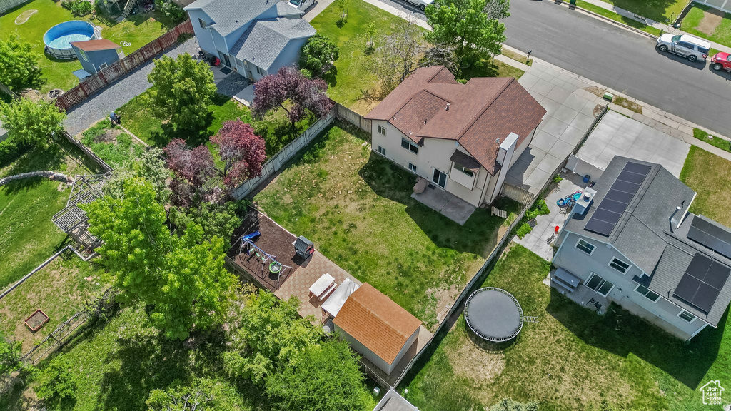 Aerial perspective of suburban area