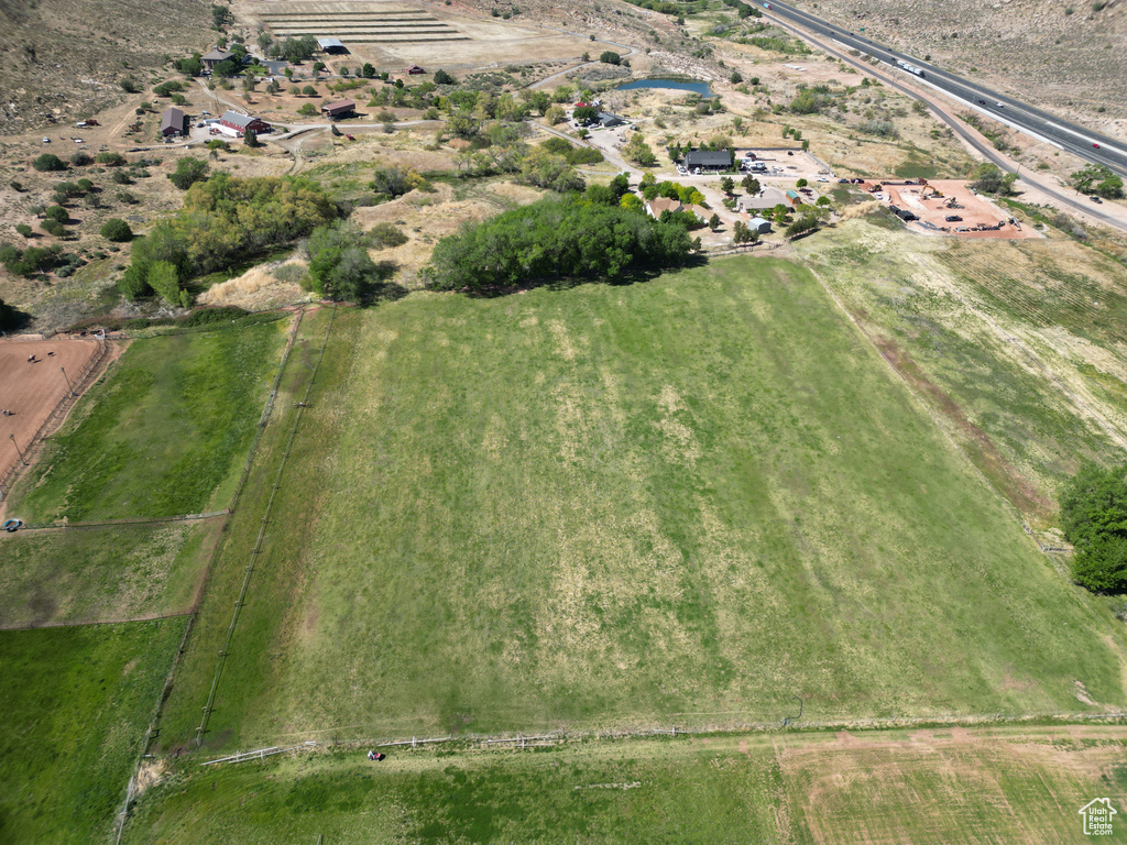 Aerial overview of property's location featuring rural landscape