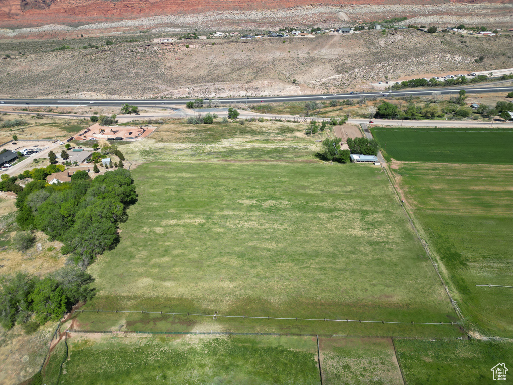 Aerial view of property's location with rural landscape