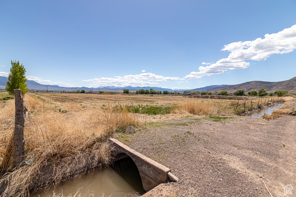 View of mountain background with rural landscape