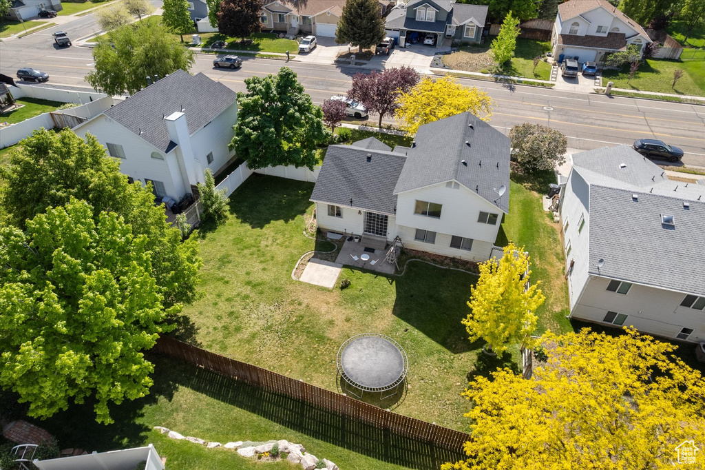 Aerial perspective of suburban area