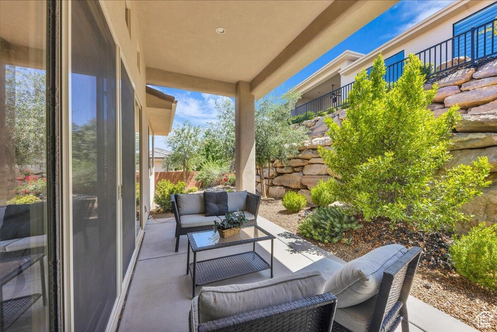View of patio / terrace featuring an outdoor hangout area