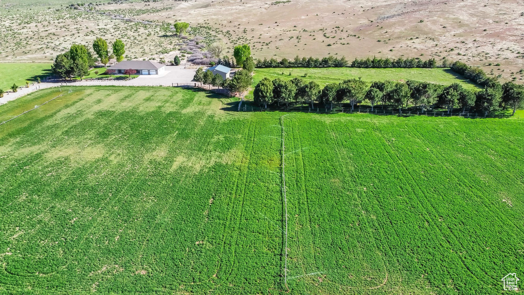 Aerial view of sparsely populated area