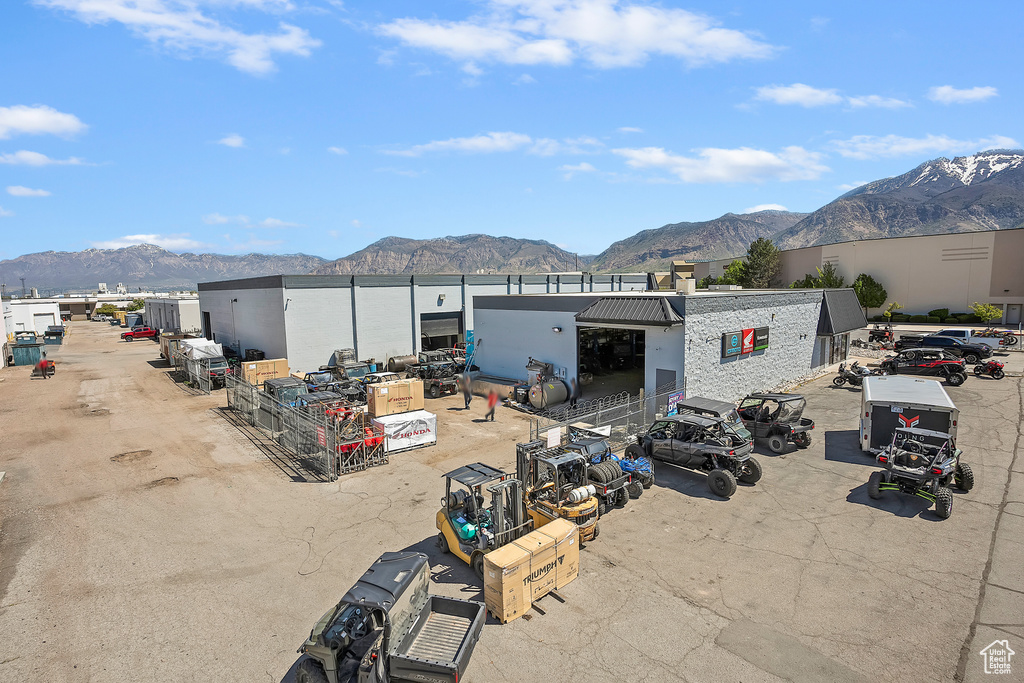 Exterior space with a mountain view
