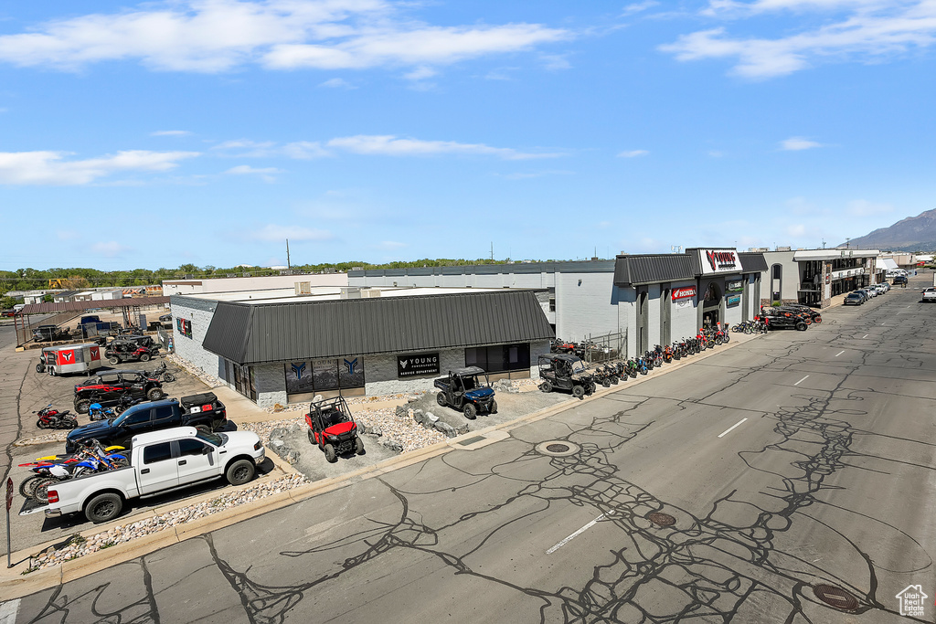 Drone / aerial view of a commercial area
