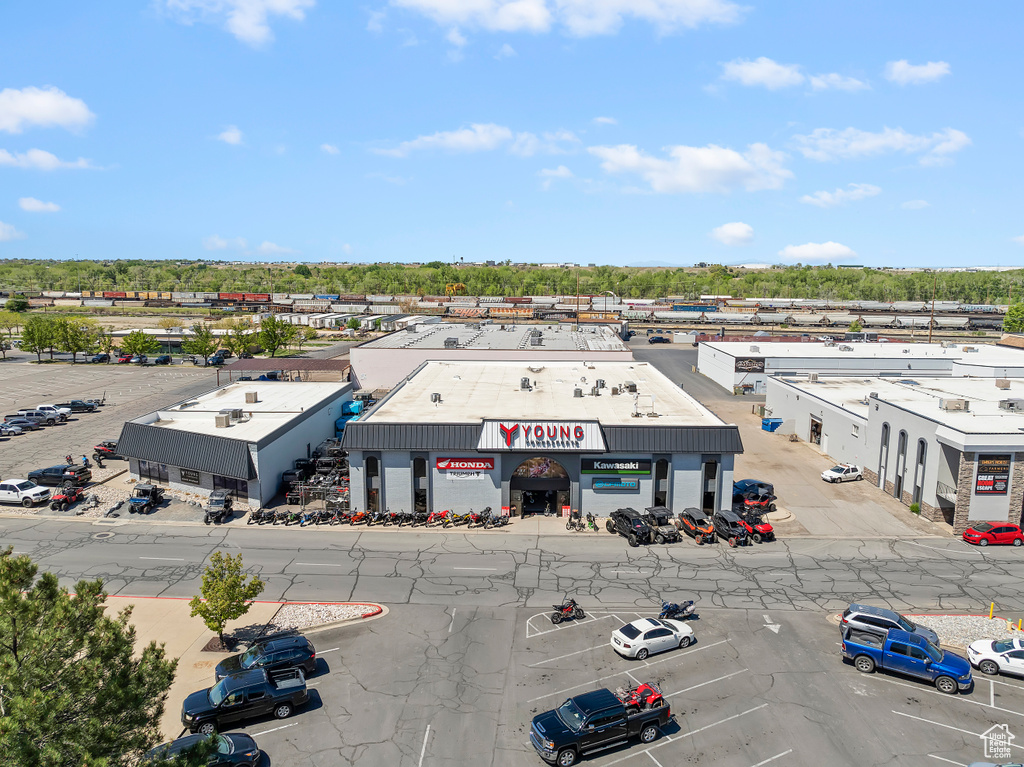 Bird's eye view of a commercial area