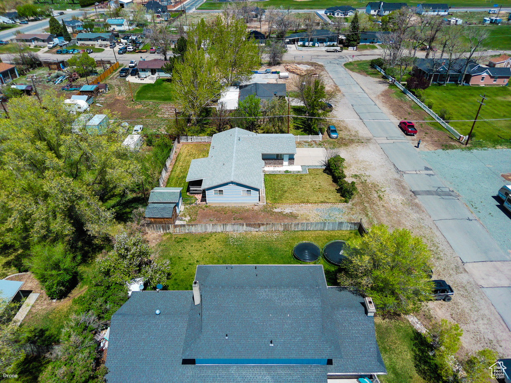 Aerial perspective of suburban area