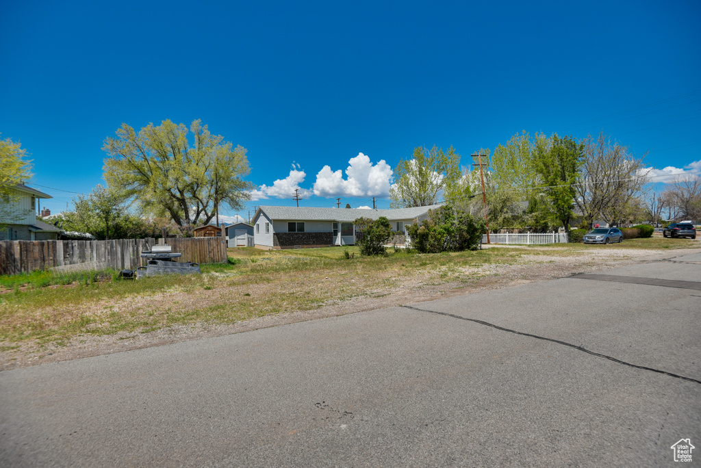 View of front of property with fence