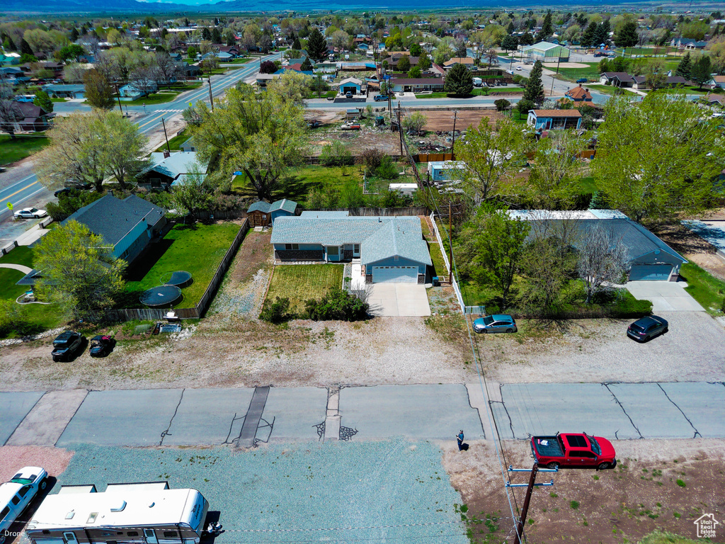 Aerial view of residential area