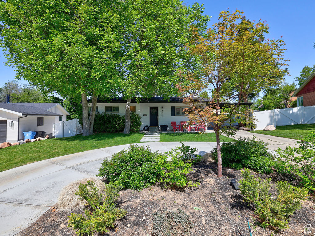 View of single story home